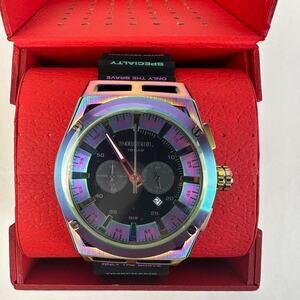 NEW Diesel Timeframe Chronograph Watch DZ4547 Iridescent Black Silicone